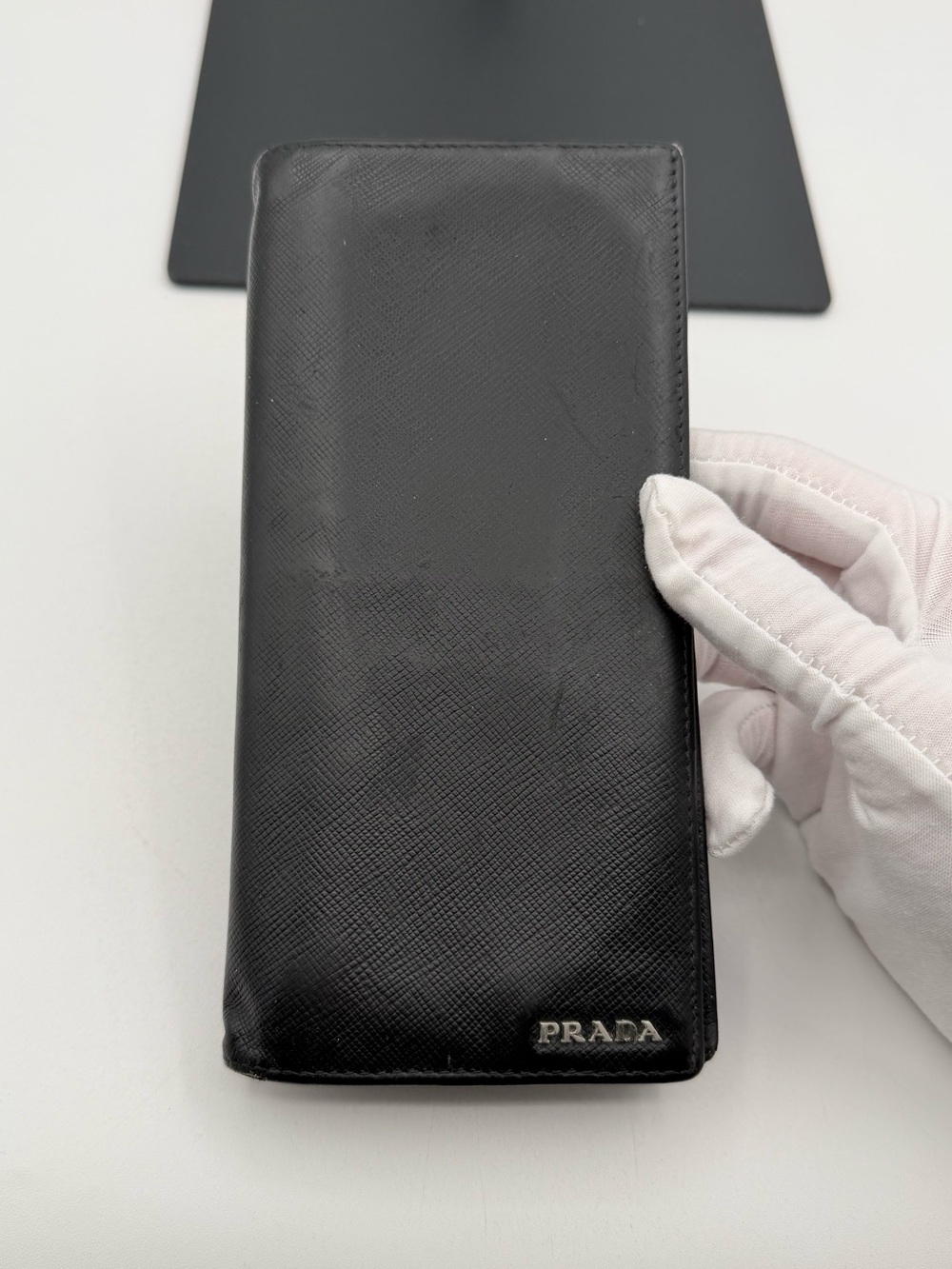 Prada Long Saffiano Leather Bi Fold Wallet